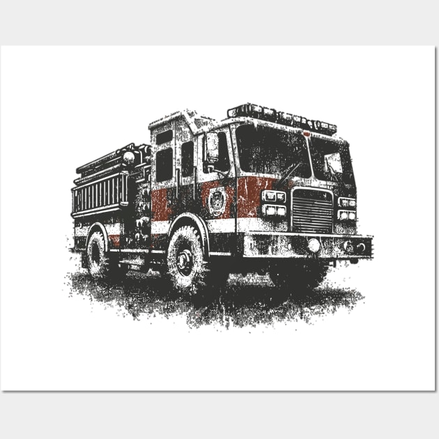 Fire Truck Wall Art by Vehicles-Art